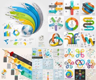 个性商务信息图表,背景元素