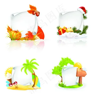 季节元素装饰边框