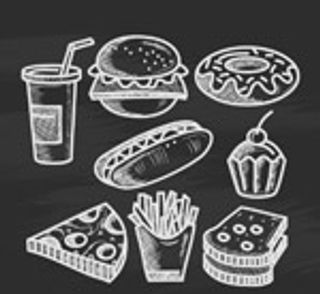 粉笔绘快餐矢量