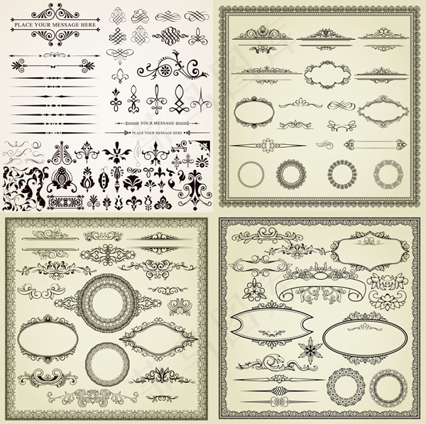 欧式花纹矢量eps,ai矢量模版下载