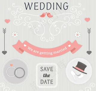 花纹婚礼邀请卡