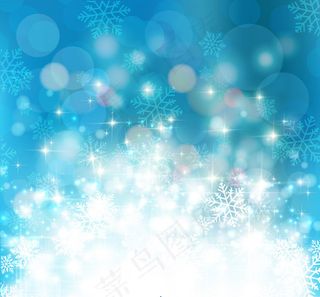 梦幻雪花光晕背景