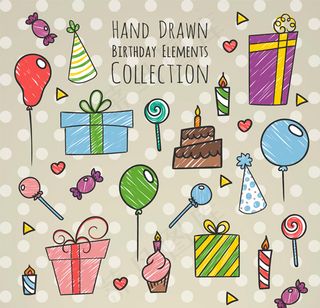 手绘生日元素
