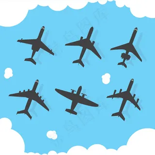 创意飞机剪影