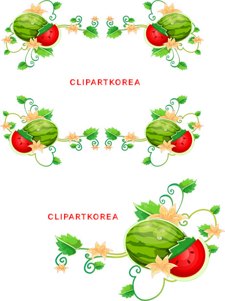 西瓜藤蔓花边ai矢量模版下载