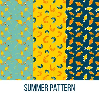 夏季动物无缝背景