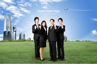 草地上的激励团队