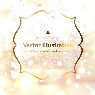 金色边框星光背景,背景元素