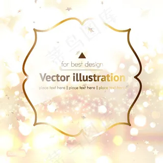 金色边框星光背景,背景元素 金色边框星光背景,背景元素