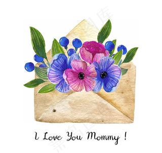 装满花卉的信封