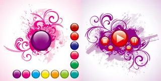 水晶圆球与花纹