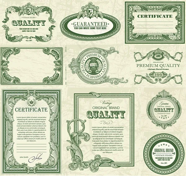 欧式花纹边框eps,ai矢量模版下载