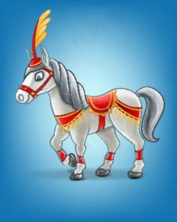 卡通白色小马