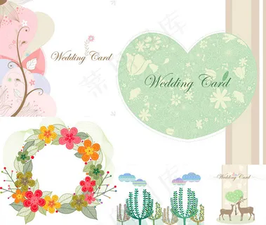 心形与花纹边框 心形与花纹边框