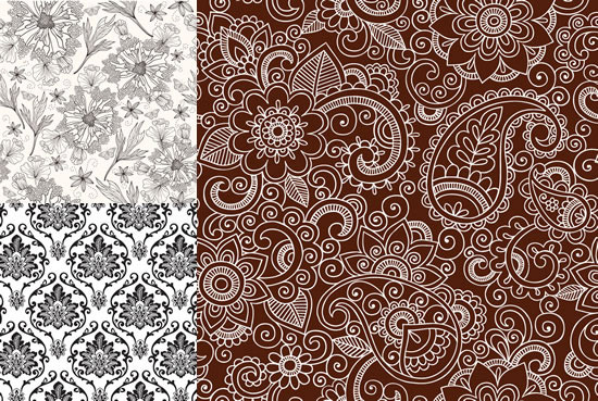 线描植物花纹底纹,免抠元素