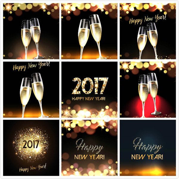 2017新年快乐eps,ai矢量模版下载