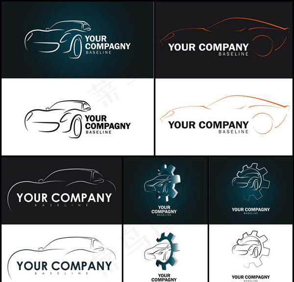 汽车光影LOGOeps,ai矢量模版下载