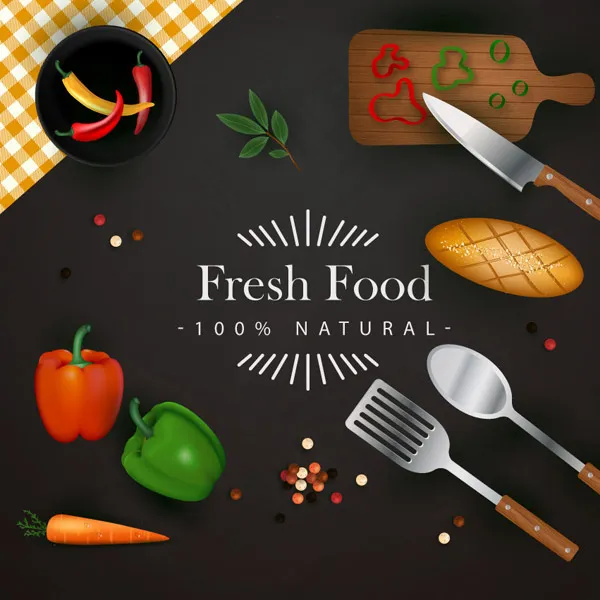 生鲜食品背景ai矢量模版下载