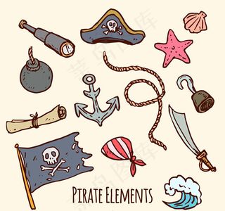 彩绘海盗元素