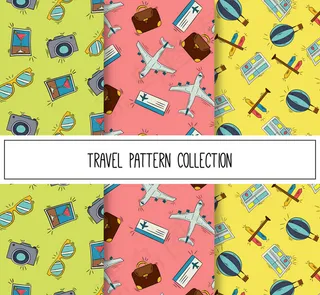 彩绘旅行无缝背景