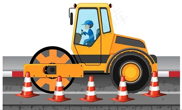 卡通轧路车eps,ai矢量模版下载