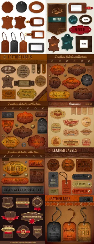 皮革标签图标,免抠元素