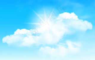 阳光和白云矢量