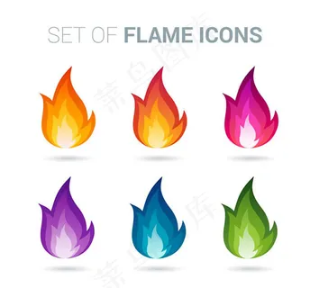 彩色火焰图标,免抠元素