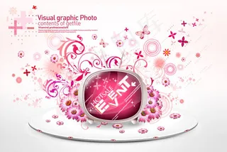 炫彩花纹科技,背景元素