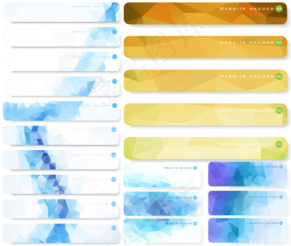 几何图形Bannereps,ai矢量模版下载