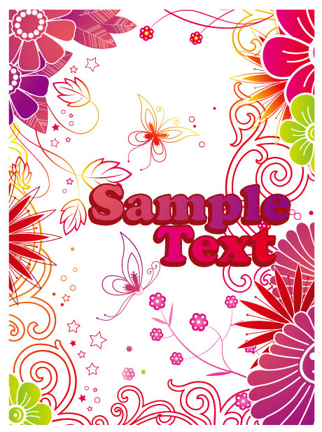 花朵蝴蝶背景,背景元素