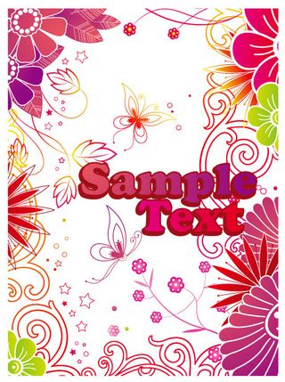 花朵蝴蝶背景,背景元素