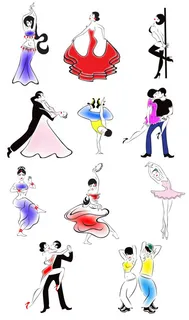 线条人物舞蹈