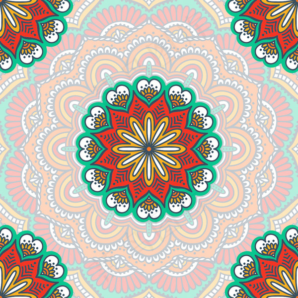 曼陀罗花朵背景