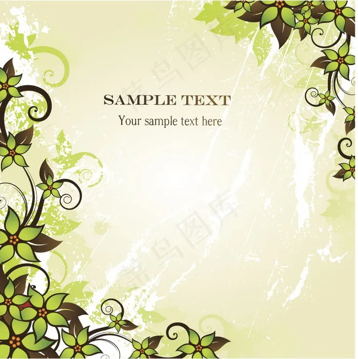 绿色时尚花纹eps,ai矢量模版下载