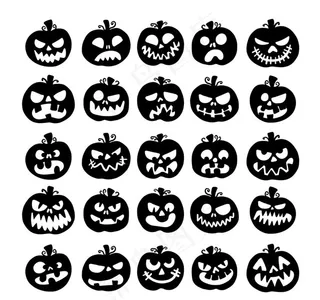 黑色南瓜灯剪影