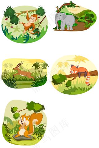 卡通动物矢量,免抠元素