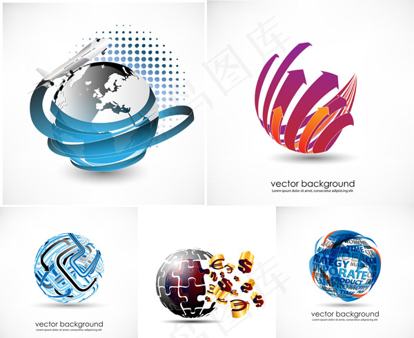 3D动感logoeps,ai矢量模版下载