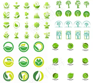 绿叶元素标志
