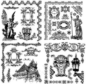 欧式复古花边1,背景元素