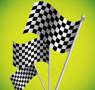 F1赛车黑白方格旗