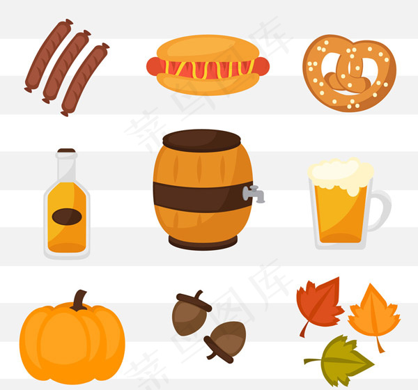 啤酒节元素图标,免抠元素