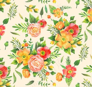 彩色花束无缝背景