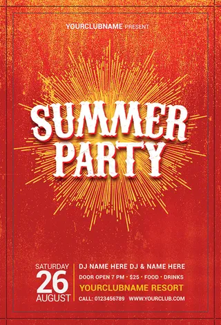 酒吧夏季派对海报