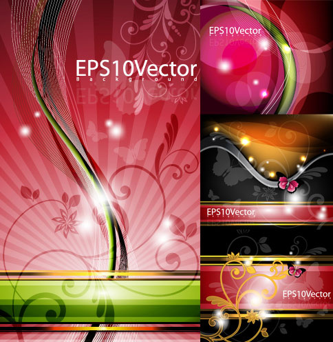 幻彩花纹背景矢量,背景元素