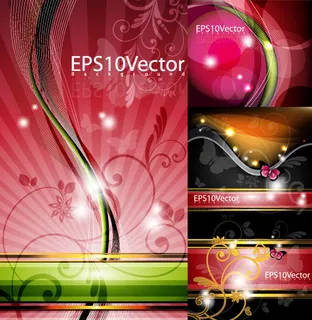 幻彩花纹背景矢量,背景元素