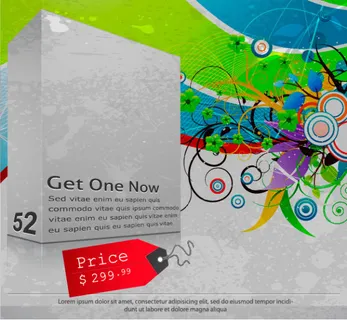 三维盒花背景4,背景元素