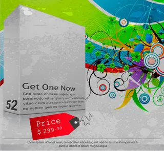 三维盒花背景4,背景元素