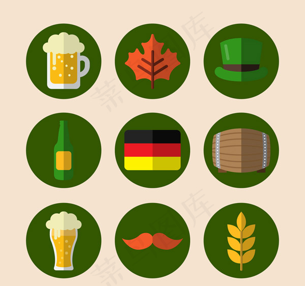 啤酒节元素图标,免抠元素
