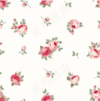 玫瑰花无缝背景